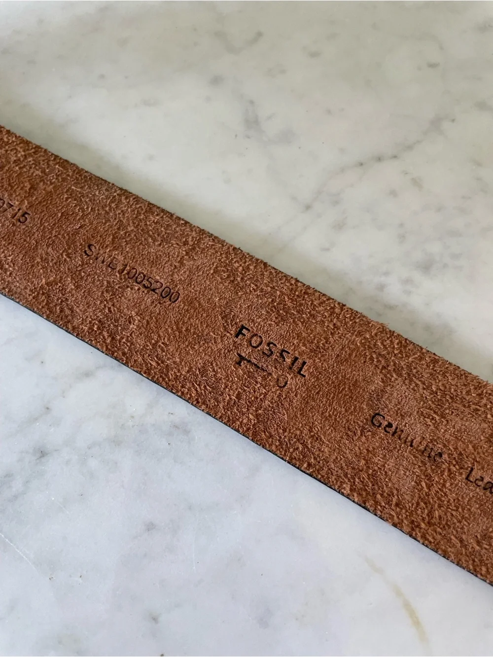 Fossil Floral Embossed Leather Belt